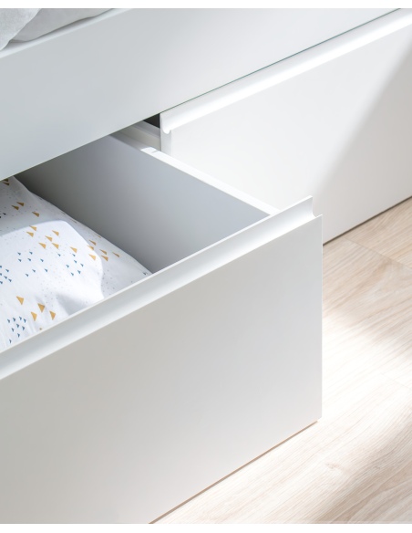 Cama nido en L lineal con piecero bajo | Habitaciones compartidas