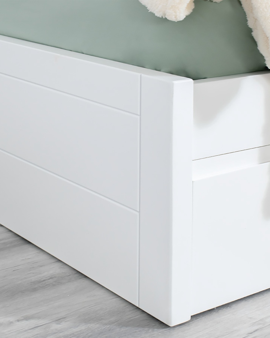 Cama nido en L lineal con piecero bajo | Habitaciones compartidas