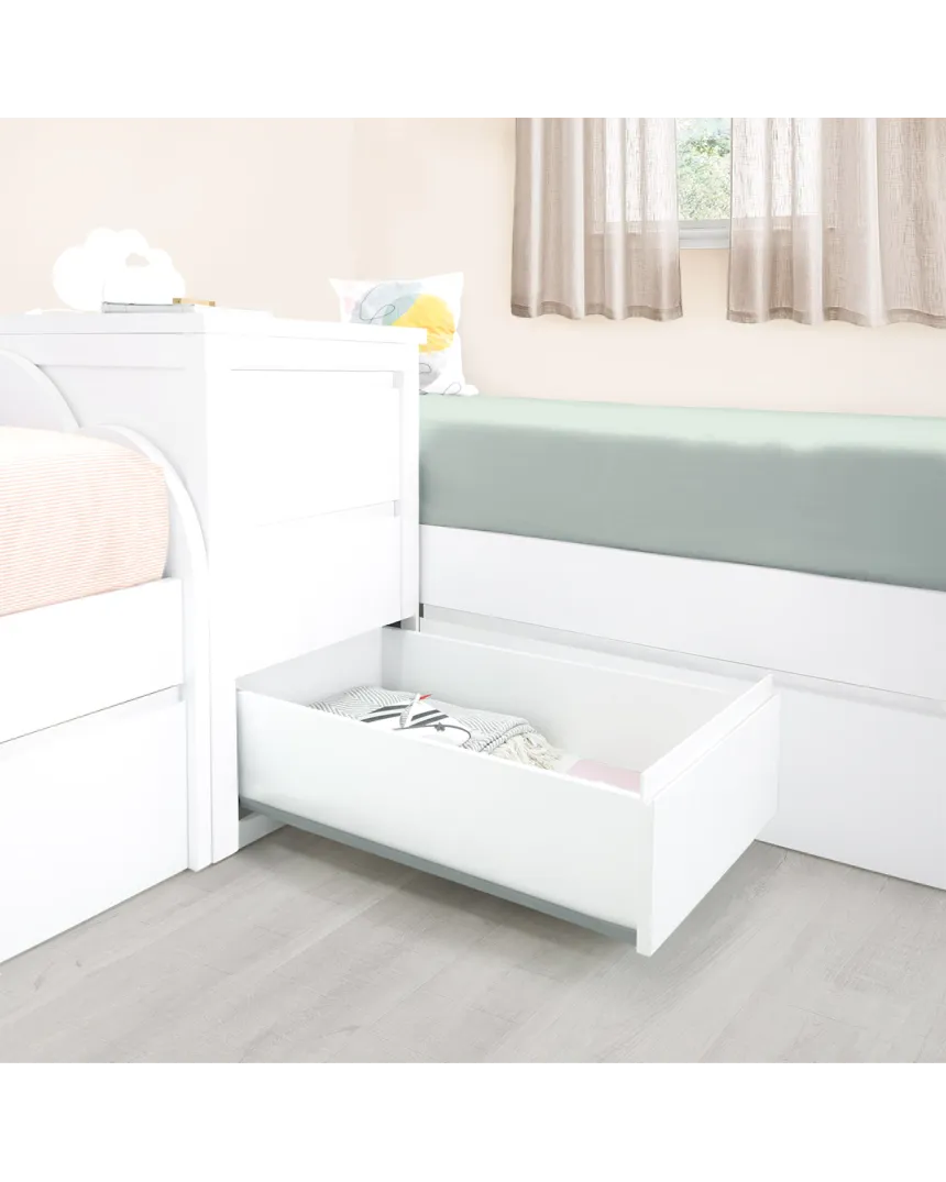 Dormitorio en L nubes con arcón y librería / Envío Gratuito