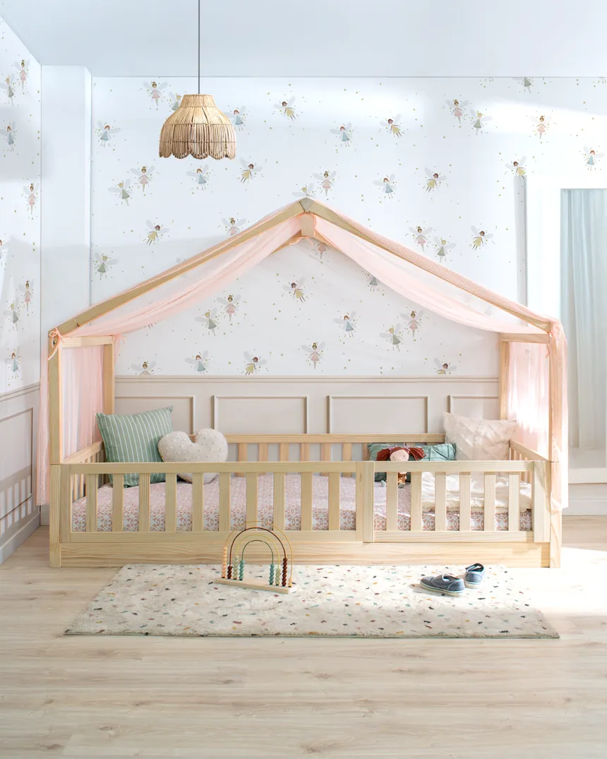 Dormitorio evolutivo completo | Cama Montessori cabaña y accesorios 2