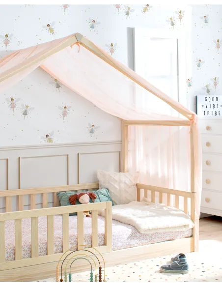 Dormitorio evolutivo completo | Cama Montessori cabaña y accesorios