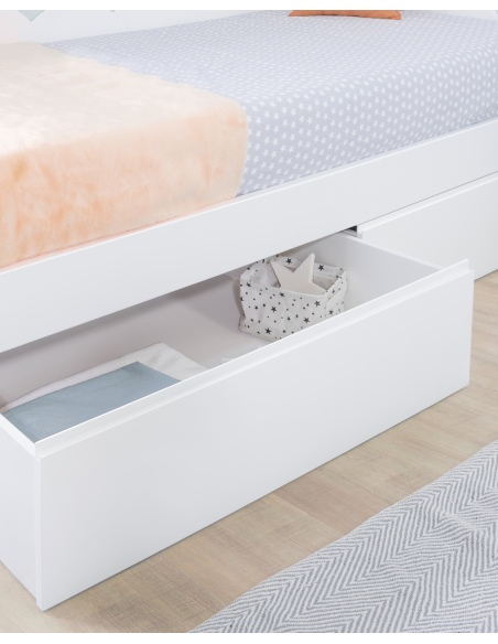 Dormitorio infantil Nube con almacenaje, arcón y librería
