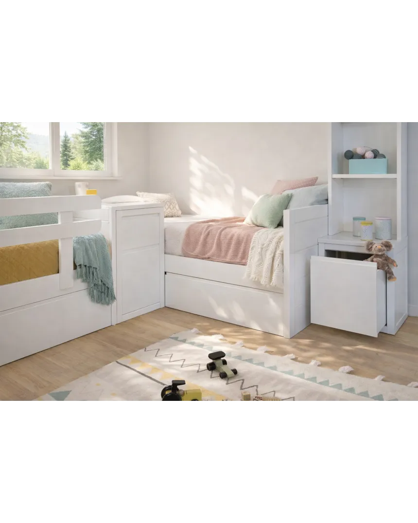 Dormitorio compartido cama nido en L | Envío Gratuito 2