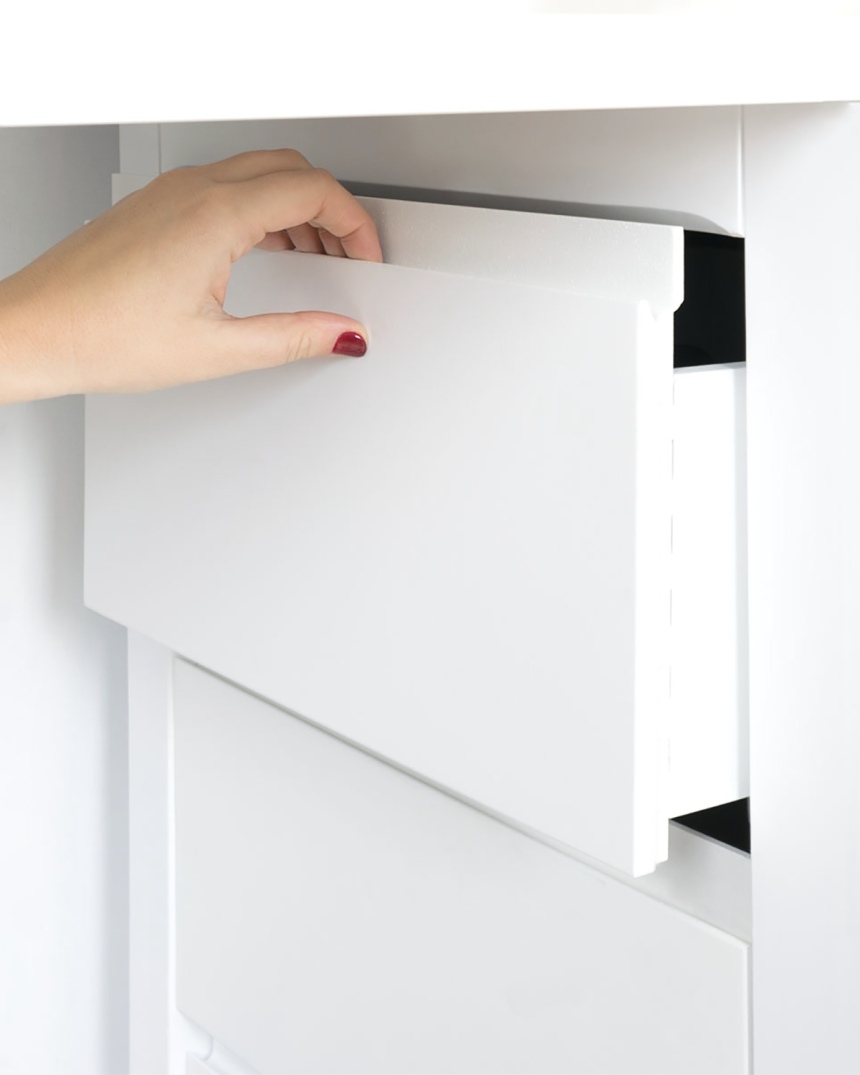Cama nido blanca lisa baja con escritorio y arcón / Envío Gratuito