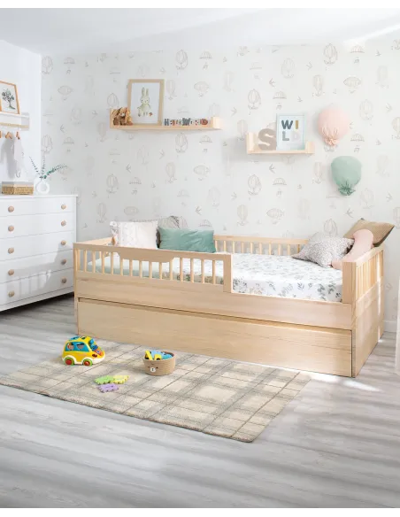 Dormitorio Montessori evolutivo con cama Sofía natural | Envío gratis
