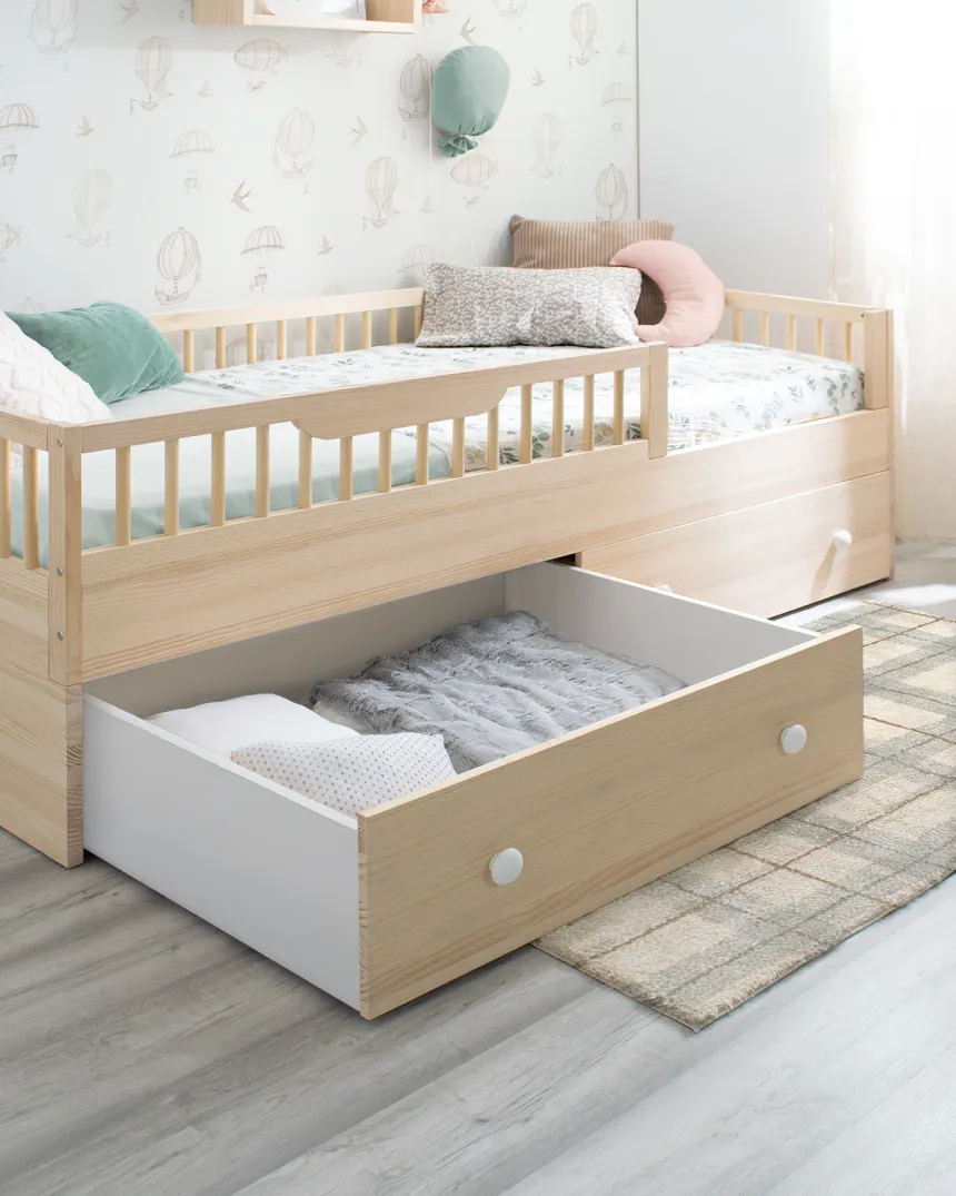 Dormitorio Montessori evolutivo con cama Sofía natural | Envío gratis
