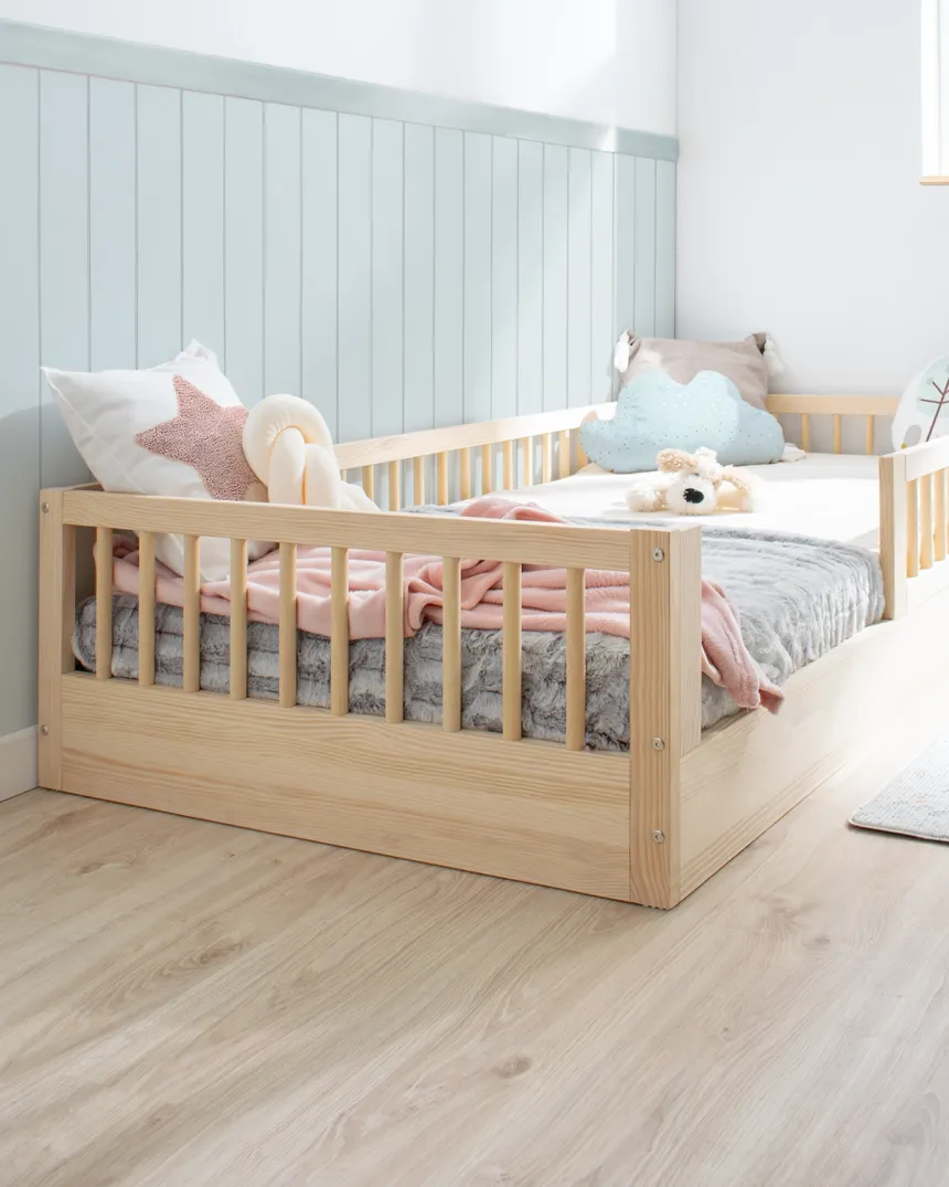 Dormitorio Montessori evolutivo con cama Sofía natural | Envío gratis