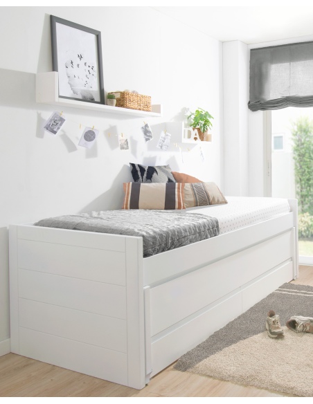 Habitación para hermanos con cama y zona de estudio doble / Promo