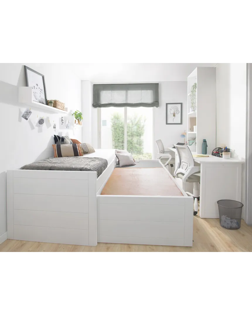 Habitación para hermanos con cama y zona de estudio doble / Promo 2