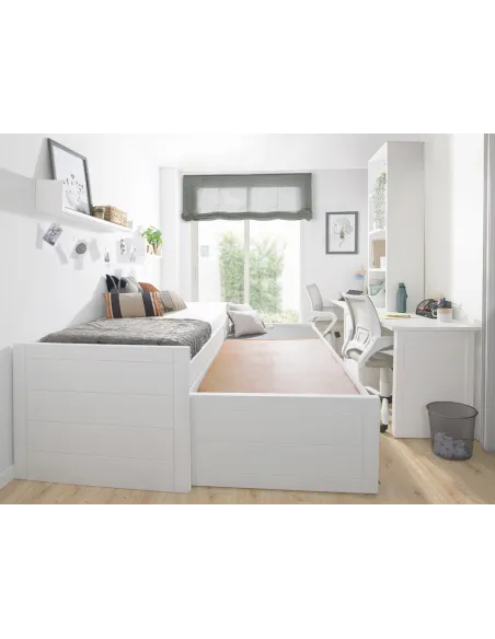 Habitación para hermanos con cama y zona de estudio doble / Promo