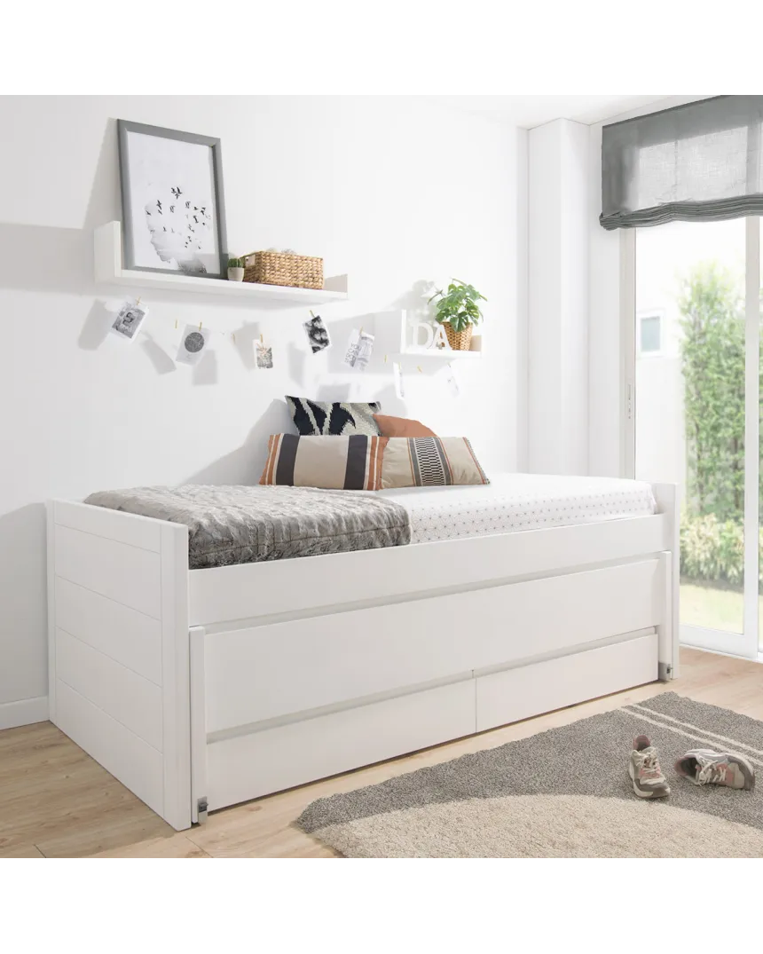 Habitación para hermanos con cama y zona de estudio doble / Promo