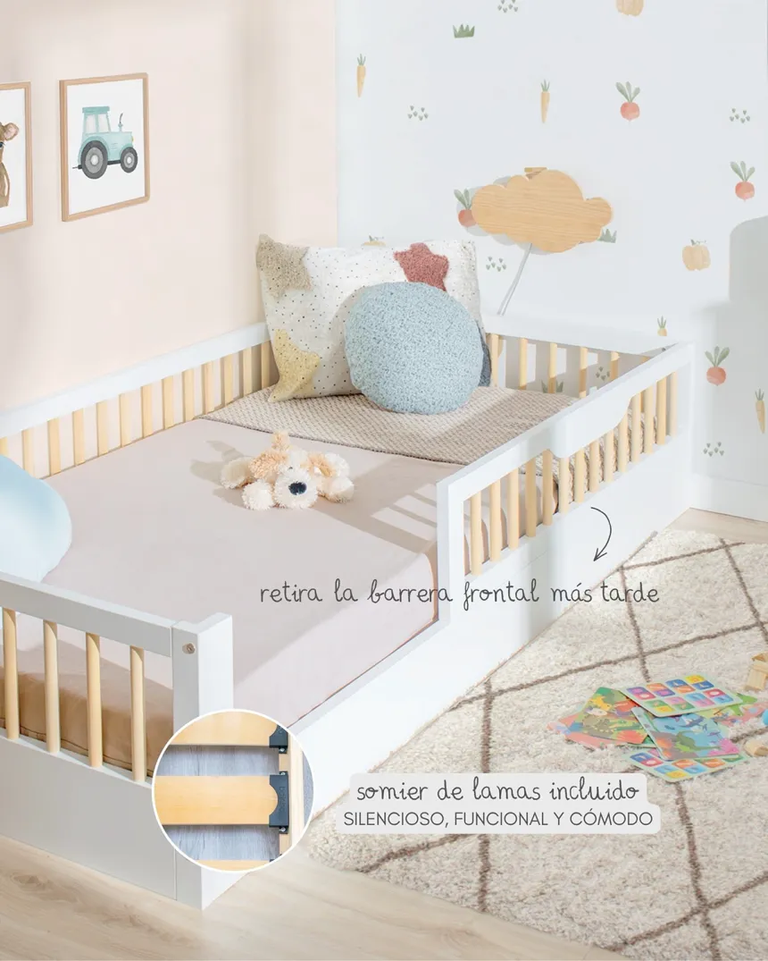 Cama montessori Evolutiva Blanca  | Entrega inmediata con envío Gratis