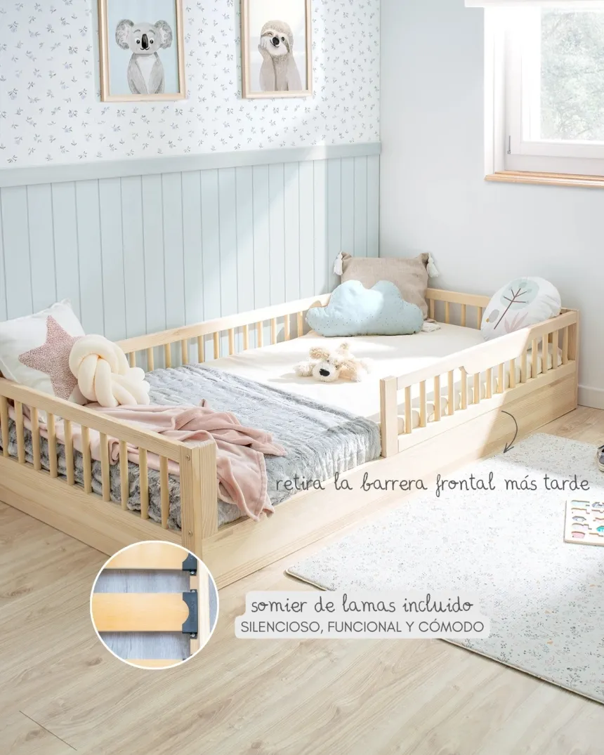 Cama montessori Sofía Evolutiva Natural | Método Montessori