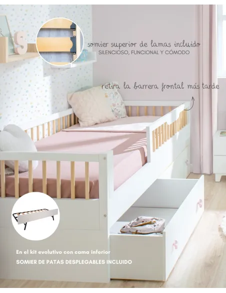 Cama Montessori Sofía con kit evolutivo | Pack completo