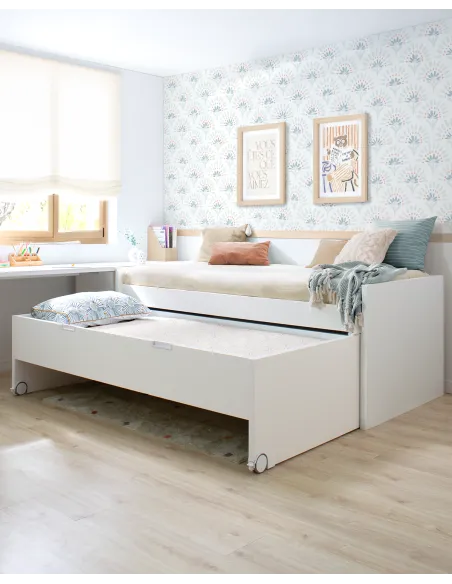 Cama compacta juvenil Forma en abedul | Entrega inmediata