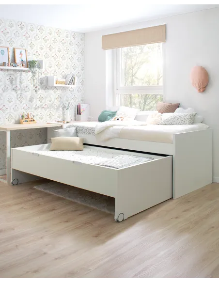Cama compacta juvenil Forma en abedul | Entrega inmediata