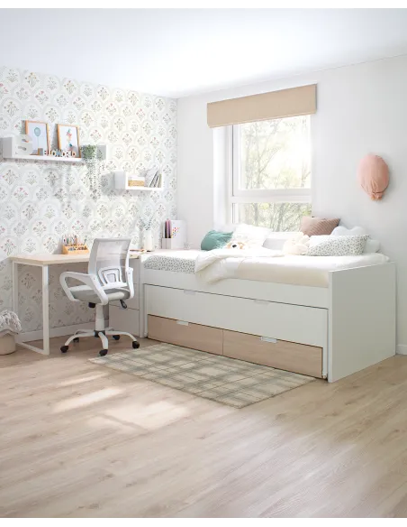 Cama compacta juvenil Forma en abedul | Entrega inmediata