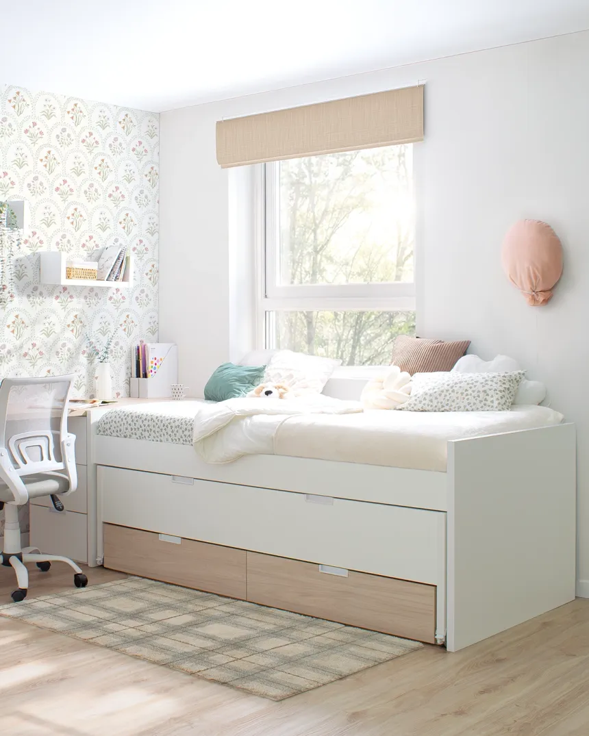 Cama compacta juvenil Forma en abedul | Entrega inmediata