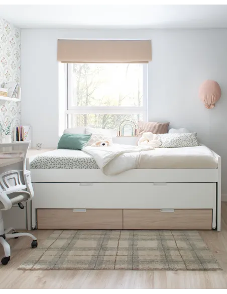 Cama compacta juvenil Forma en abedul | Entrega inmediata