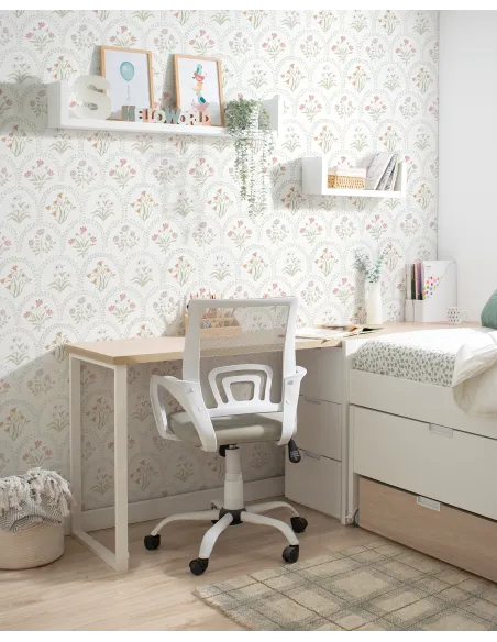 Escritorio juvenil con arcón Forma abedul laminado