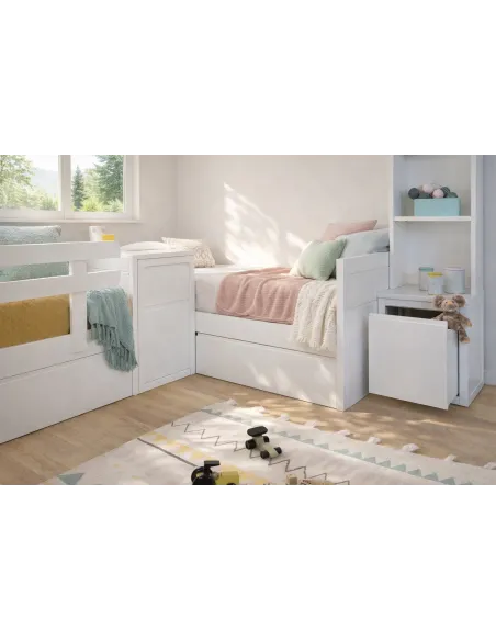 Dormitorio camas en L con cajones | Envío gratis