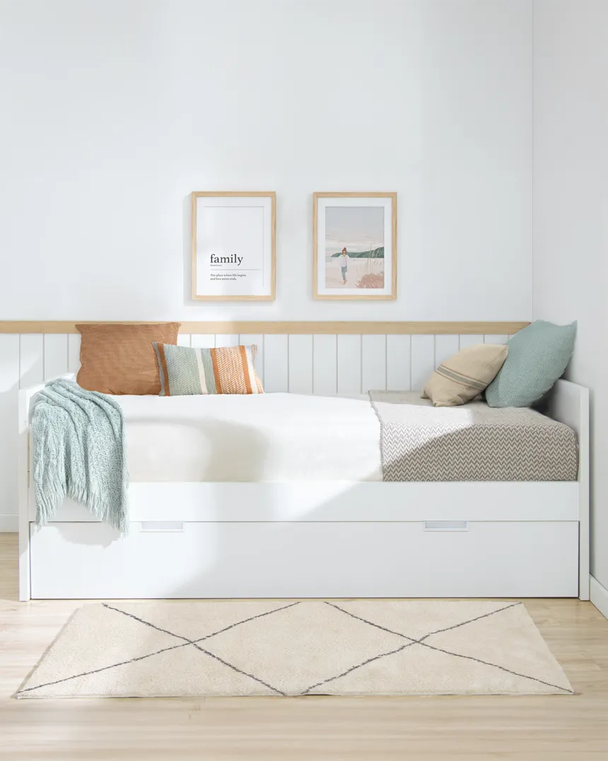 Cama nido blanca laminada 90 x 90 cm| Envío gratis e inmediato