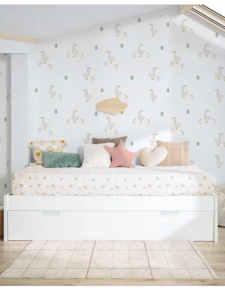 Cama nido Blanca laminada Bajo - Forma