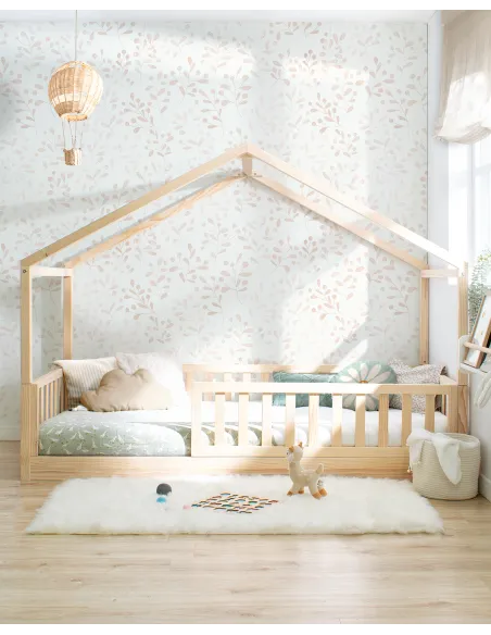 Cama Montessori cabaña con barrera | Novedades camas casita