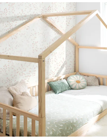Cama Montessori cabaña con barrera | Novedades camas casita