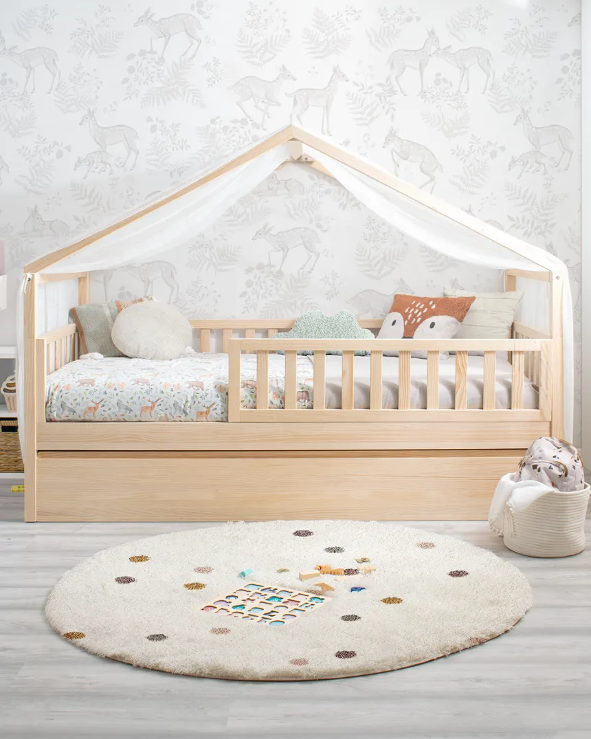 Cama nido cabaña con barrera | Novedad camas evolutivas