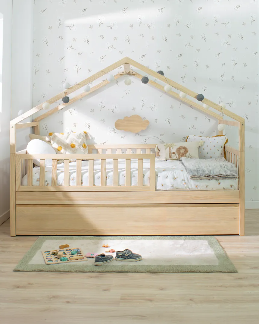 Cama nido cabaña con barrera | Novedad camas evolutivas