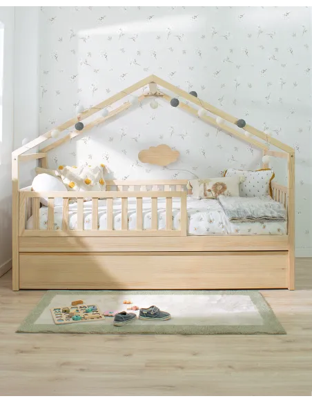 Cama nido cabaña con barrera | Novedad camas evolutivas