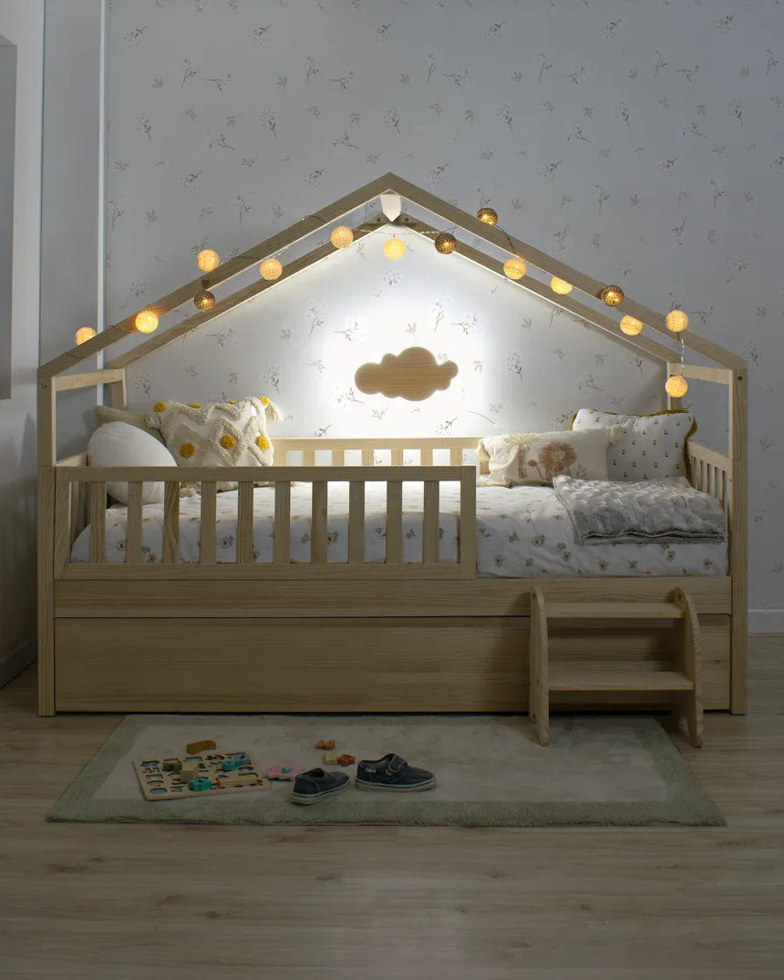 Cama nido cabaña con barrera | Novedad camas evolutivas 2