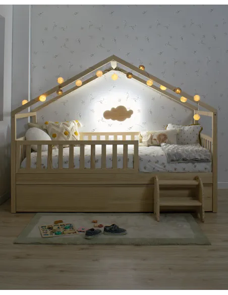 Cama nido cabaña con barrera | Novedad camas evolutivas