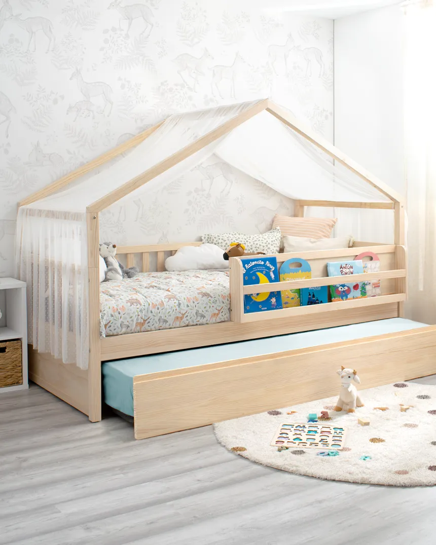 Cama nido cabaña evolutiva y con librería | Novedades