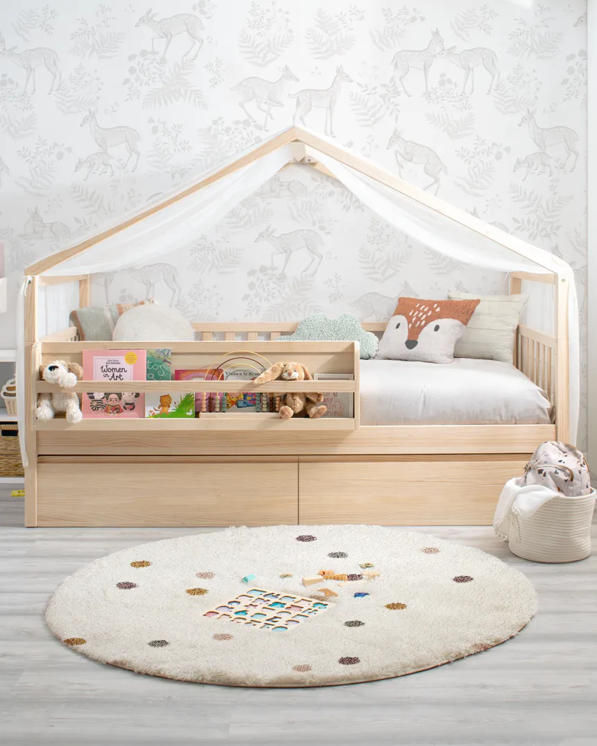 Cama cabaña con cajones y librería | Camas evolutivas