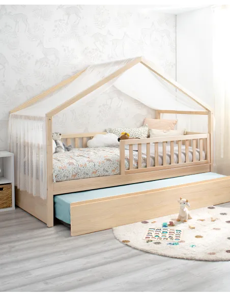 Cama nido cabaña con barrera | Novedad camas evolutivas