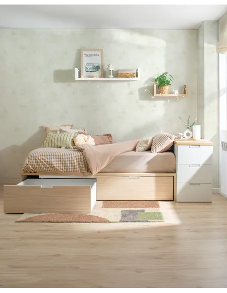 Cama juvenil con cajones Tatami Forma abedul laminado