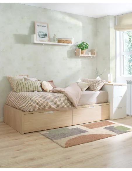 Cama juvenil con cajones Tatami en abedul | Entrega inmediata