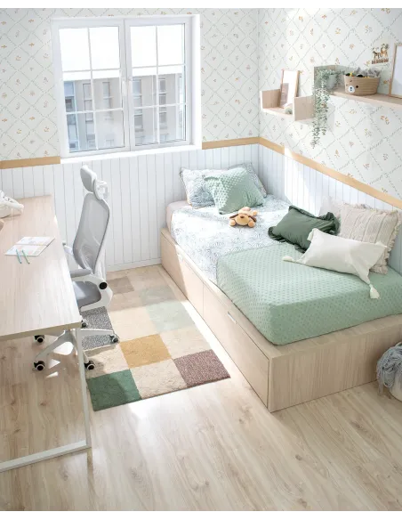 Cama juvenil con cajones Tatami en abedul | Entrega inmediata