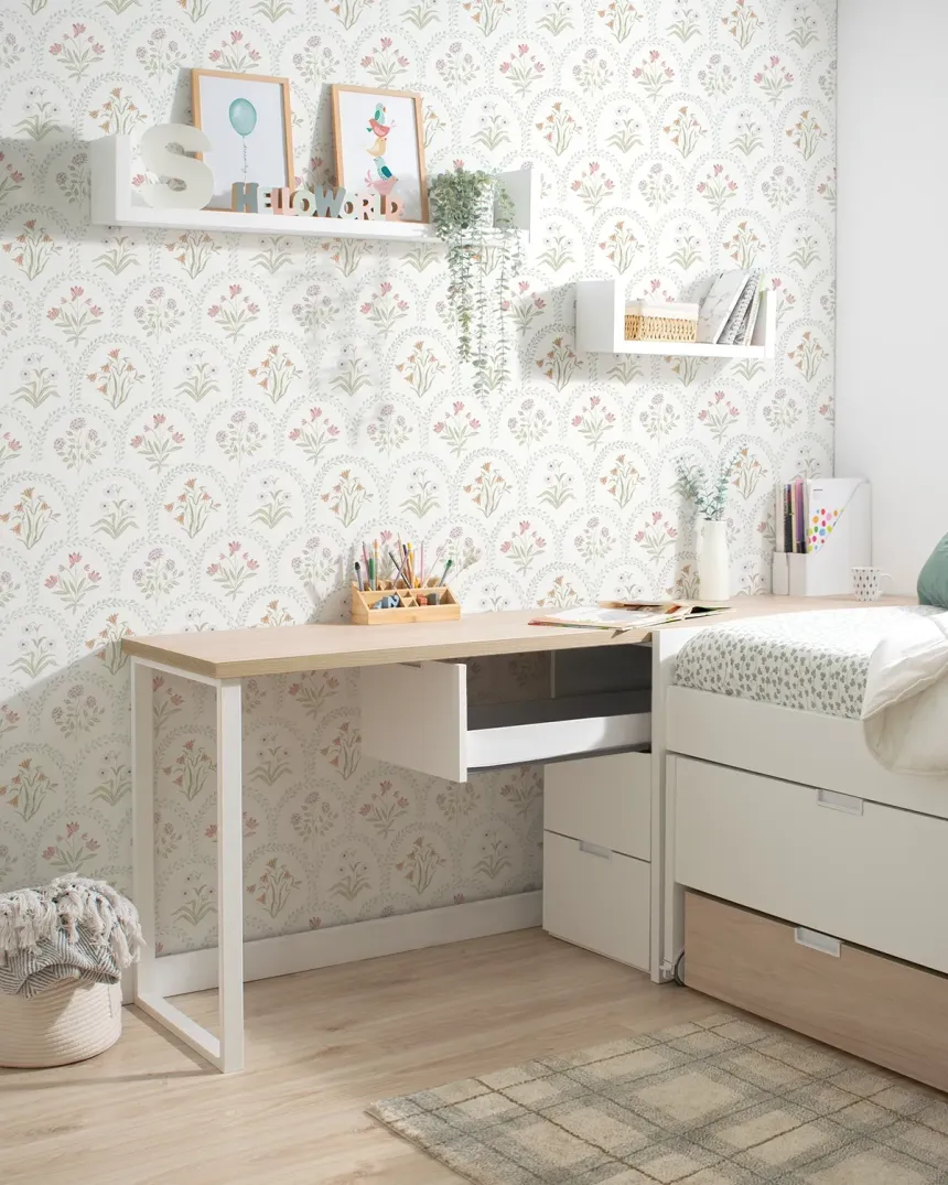 Escritorio con cajonera y lateral abierto Forma abedul | Envío gratis 2