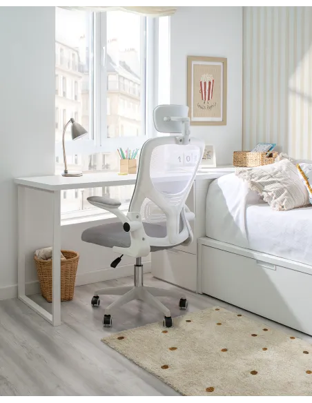 Escritorio blanco con cajonera Forma abedul | Novedades