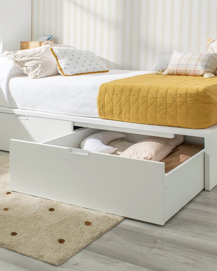 Cama juvenil con cajones Tatami en blanco | Entrega inmediata