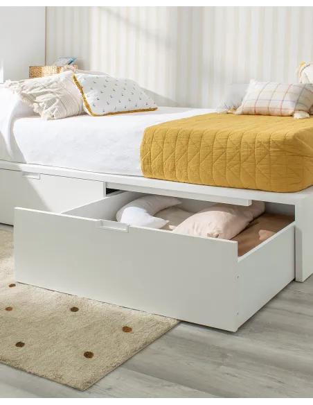 Cama juvenil con cajones Tatami en blanco | Entrega inmediata
