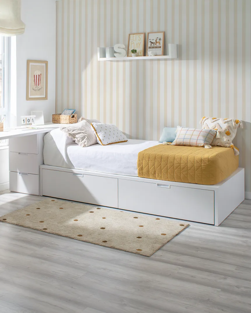 Cama juvenil con cajones Tatami en blanco | Entrega inmediata 2