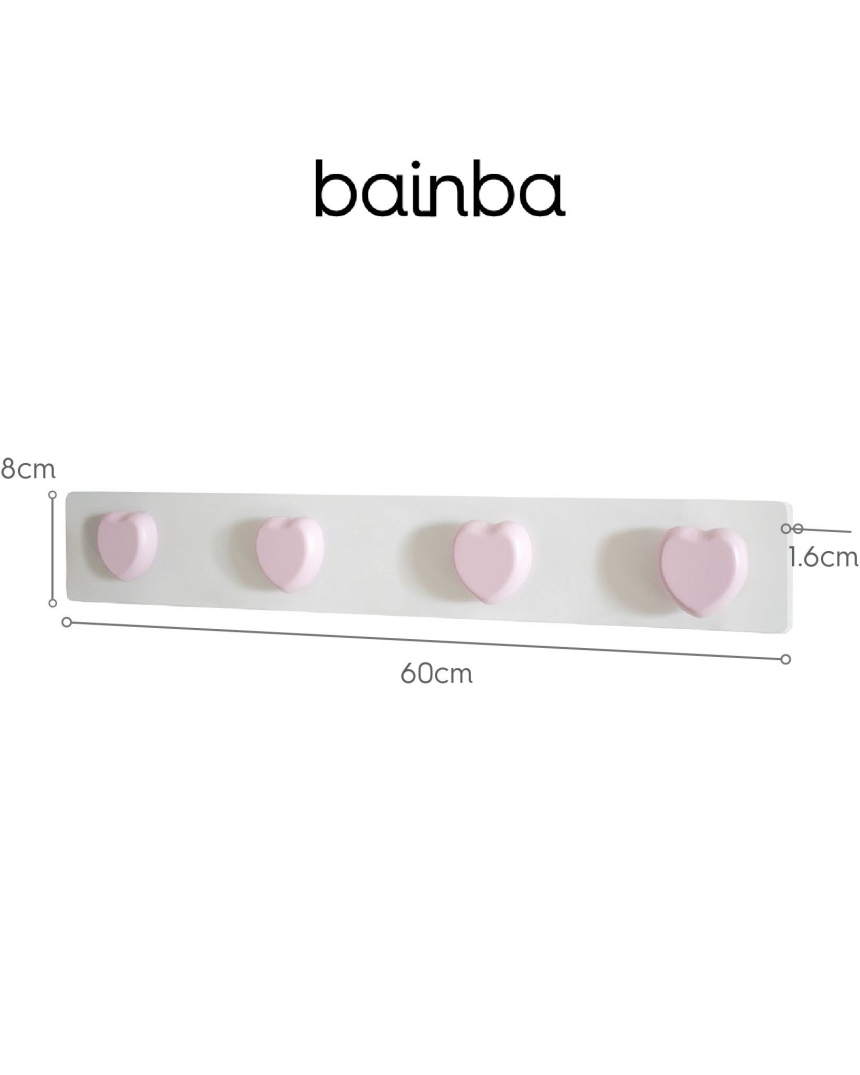 Percha de pared infantil. Corazón Rosa 2
