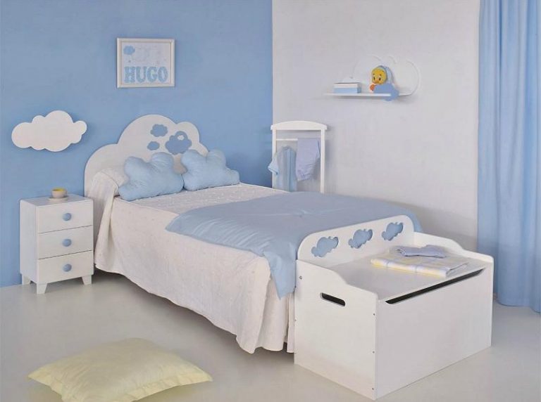 Pintar las habitaciones infantiles de un niño con tonos azul y blanco