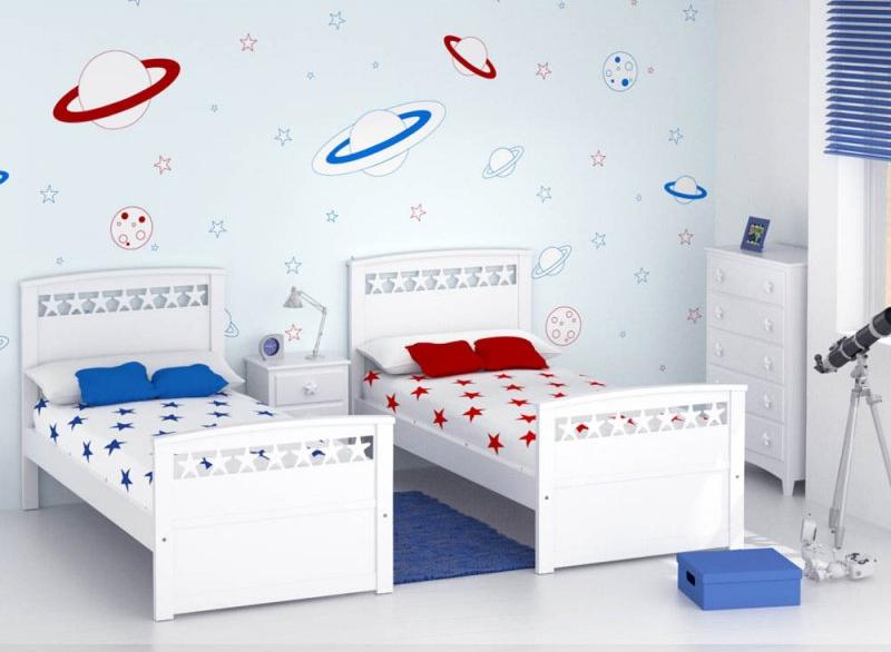 Asentar esperanza llamada dormitorio-infantil-dos-camas-papel-estrella - Bainba Blog